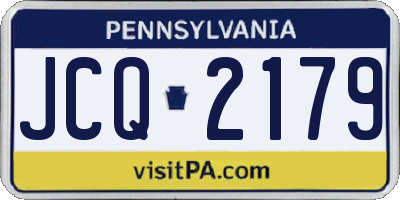 PA license plate JCQ2179