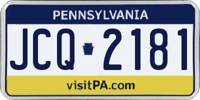 PA license plate JCQ2181