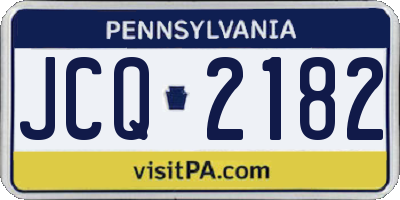 PA license plate JCQ2182