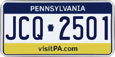 PA license plate JCQ2501