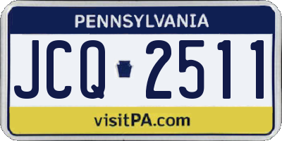 PA license plate JCQ2511