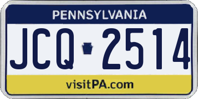 PA license plate JCQ2514