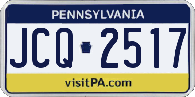 PA license plate JCQ2517