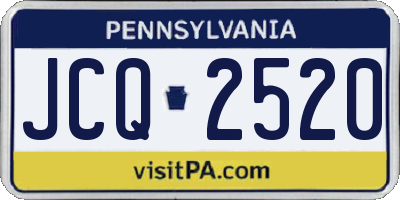PA license plate JCQ2520
