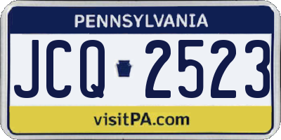 PA license plate JCQ2523