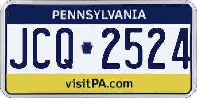 PA license plate JCQ2524