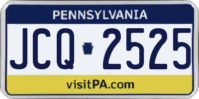 PA license plate JCQ2525