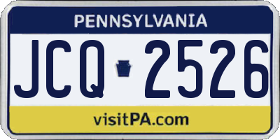 PA license plate JCQ2526
