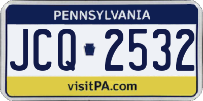 PA license plate JCQ2532