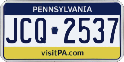 PA license plate JCQ2537