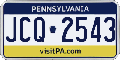 PA license plate JCQ2543