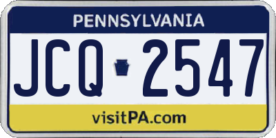 PA license plate JCQ2547
