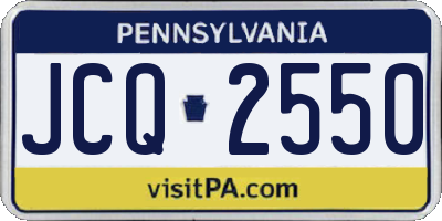 PA license plate JCQ2550