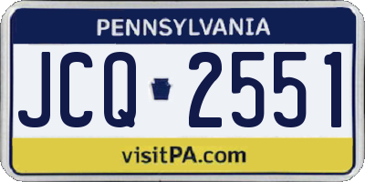 PA license plate JCQ2551