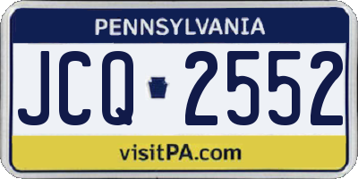 PA license plate JCQ2552