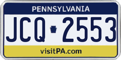 PA license plate JCQ2553
