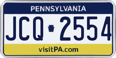 PA license plate JCQ2554