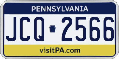 PA license plate JCQ2566