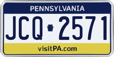 PA license plate JCQ2571
