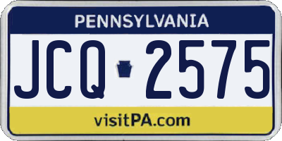 PA license plate JCQ2575