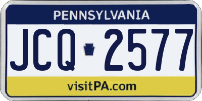 PA license plate JCQ2577