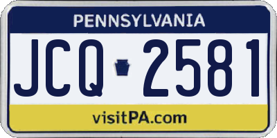 PA license plate JCQ2581