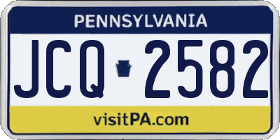 PA license plate JCQ2582