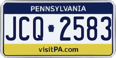 PA license plate JCQ2583