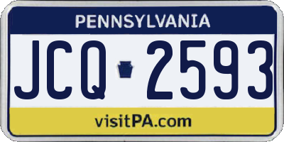 PA license plate JCQ2593