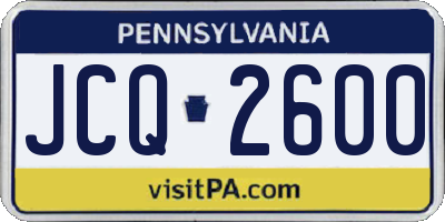 PA license plate JCQ2600