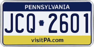 PA license plate JCQ2601