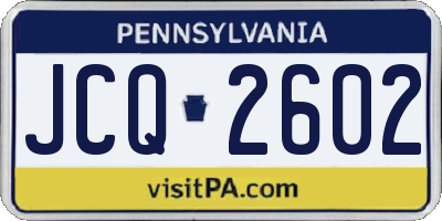 PA license plate JCQ2602