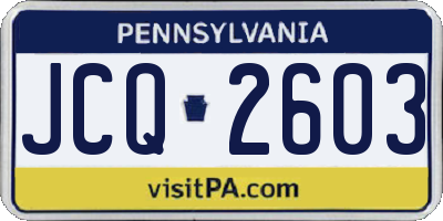PA license plate JCQ2603