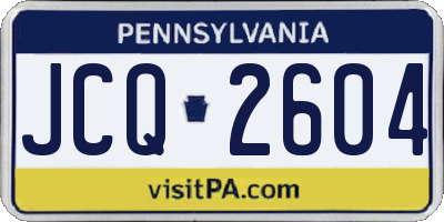 PA license plate JCQ2604