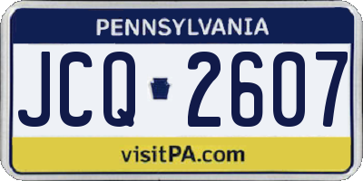 PA license plate JCQ2607