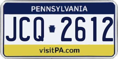 PA license plate JCQ2612