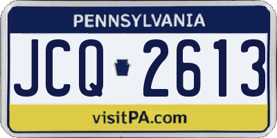 PA license plate JCQ2613