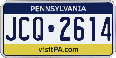 PA license plate JCQ2614