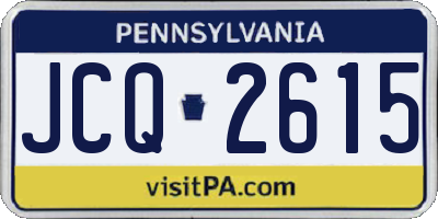 PA license plate JCQ2615