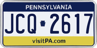 PA license plate JCQ2617
