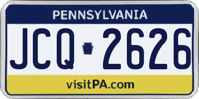 PA license plate JCQ2626