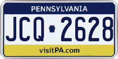 PA license plate JCQ2628