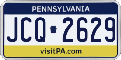 PA license plate JCQ2629