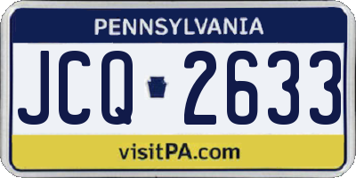 PA license plate JCQ2633