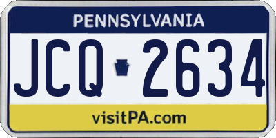 PA license plate JCQ2634