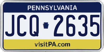 PA license plate JCQ2635