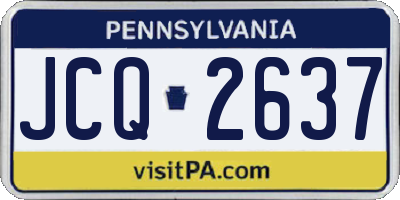 PA license plate JCQ2637