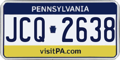 PA license plate JCQ2638