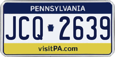 PA license plate JCQ2639