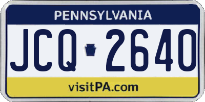 PA license plate JCQ2640